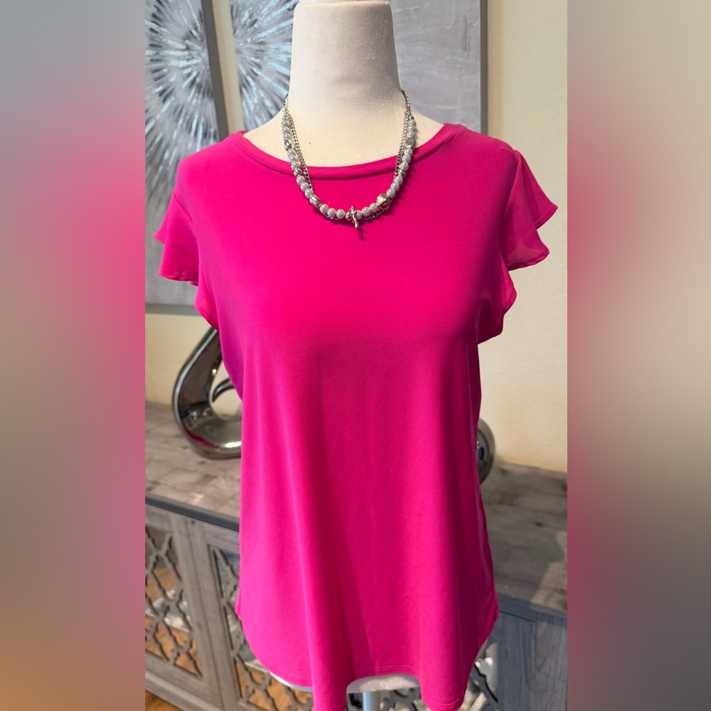 CeCe Vibrant Pink Blouse